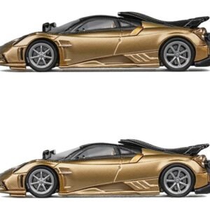 Pagani Imola Gold Carbon Metallic with Black Carbon Top with Extra Wheels 1/64 Car CM Model Diecast Model collector model product image