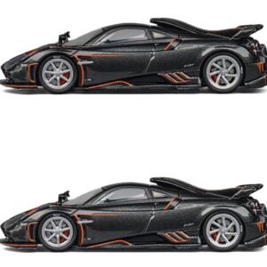 Pagani Imola Dark Gray Metallic with Carbon and Orange Accents with Extra Wheels 1/64 Car CM Model Diecast Model collector model product image