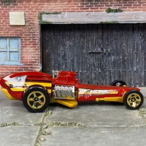 Hot Wheels Rockin Railer Drag Car - Dark Red and Gold