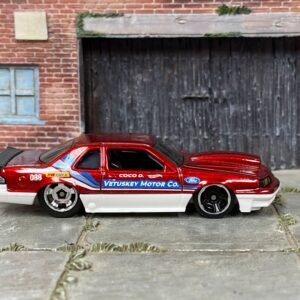 Loose Hot Wheels - 1988 Ford T-Bird Pro Stock Drag Car - Dark Red and White