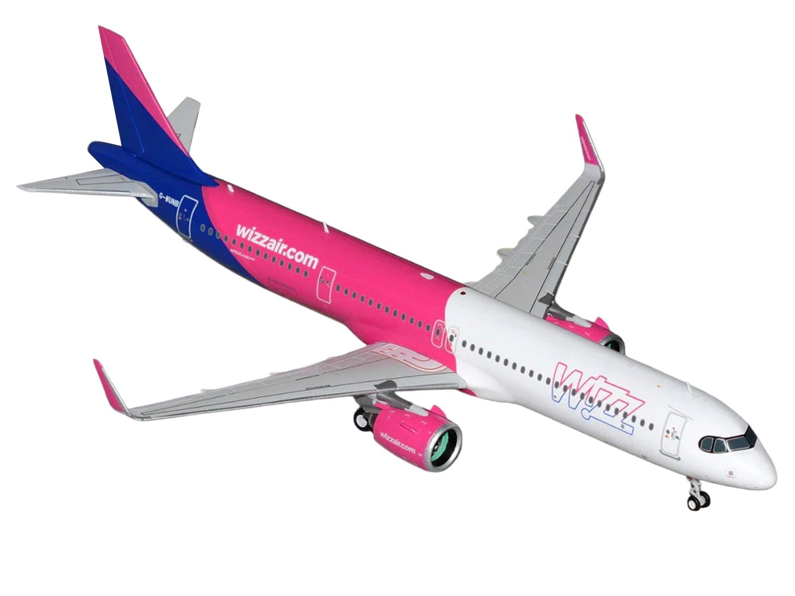 Airbus A321neo Commercial Aircraft "Wizz Air" (G-WUNB) White and Pin - Image 2