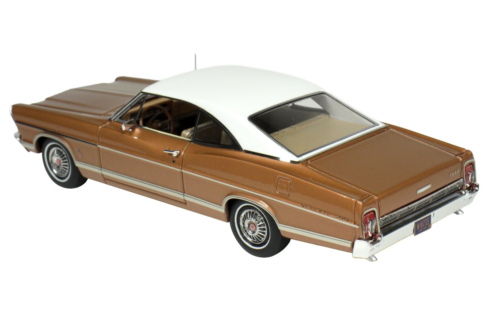 1967 Ford Galaxie Burnt Amber Metallic with White Top Limited Edition to 200 pieces Worldwide 1/43 Model Car Goldvarg Collection Diecast Model collector model product image