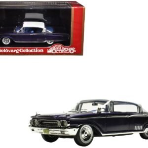 1960 Mercury Park Lane 4 Door Sedan Marine Blue Metallic with White Top and Blue Interior Limited Edition to 200 pieces Worldwide 1/43 Model Car Goldvarg Collection Diecast Model collector model product image
