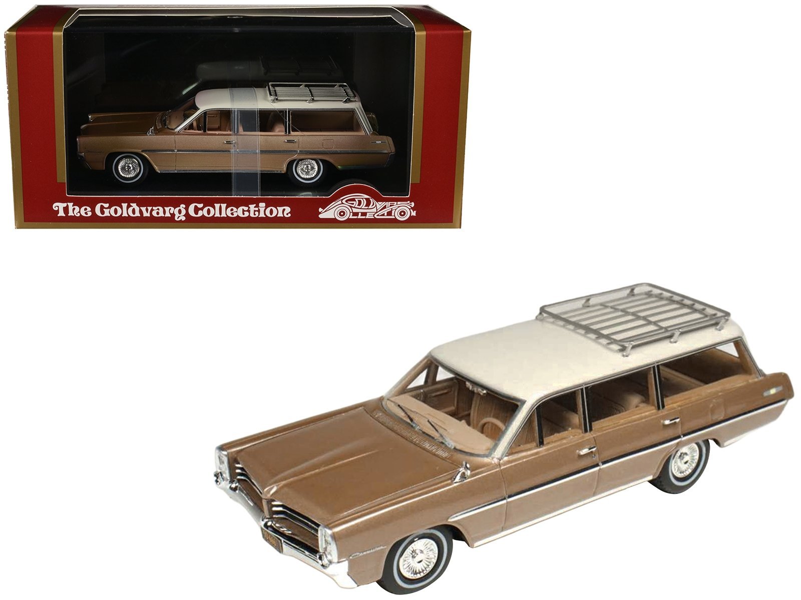 1964 Pontiac Safari Bronze Irid Metallic with Cream Top Limited Edition to 200 pieces Worldwide 1/43 Model Car Goldvarg Collection Diecast Model collector model product image