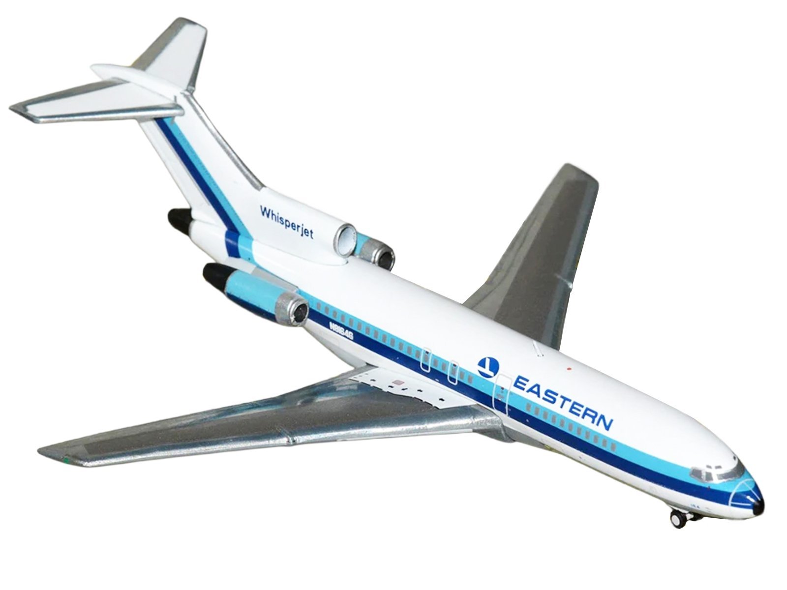 Boeing 727-100 Commercial Aircraft "Eastern Air Lines" (N8164G) White with Blue Stripes 1/400 Airplane GeminiJets Diecast Model collector model product image