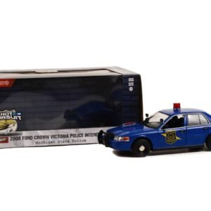 2008 Ford Crown Victoria Police Interceptor Dark Blue "Michigan Stat