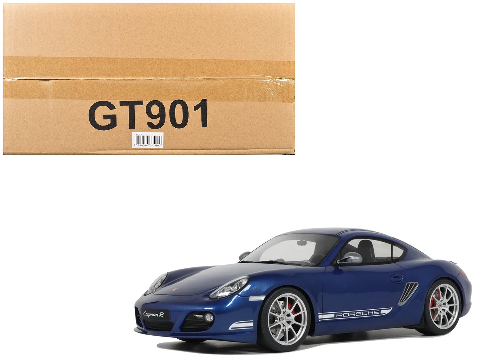 2012 Porsche Cayman R Aqua Blue Metallic 1/18 Model Car GT Spirit Diecast Model collector model product image