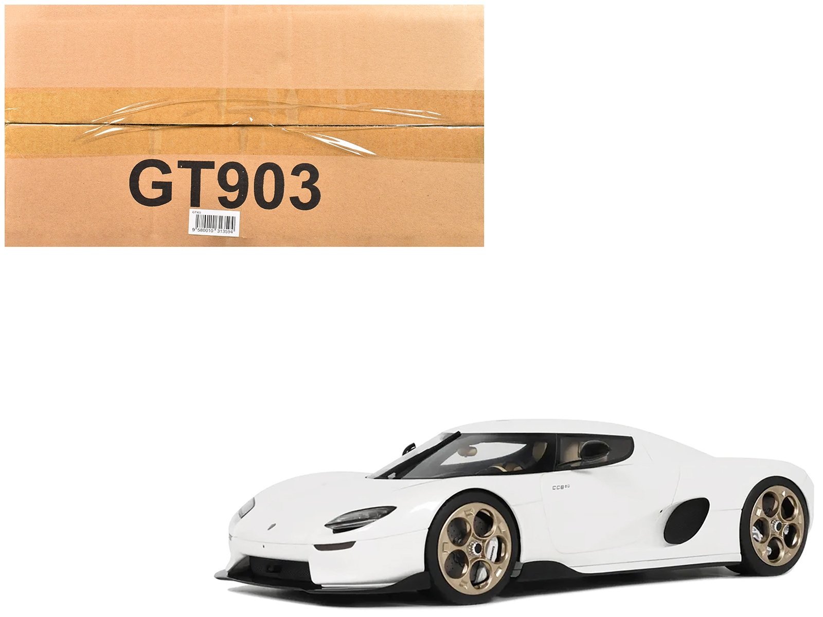 2024 Koenigsegg CC850 Crystal White 1/18 Model Car GT Spirit Diecast Model collector model product image