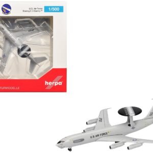 Boeing E-3 Sentry Aircraft "961st Airborne Air Control Squadron Kadena Air Base" (81-0005) United States Air Force 1/500 Airplane Herpa Diecast Model collector model product image