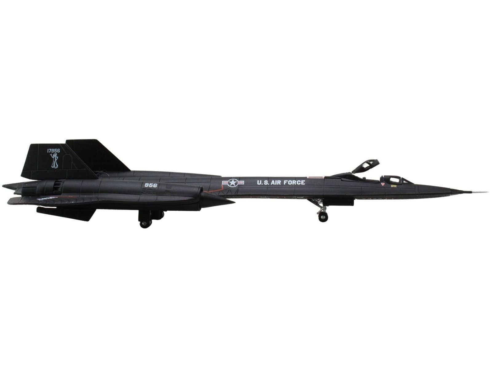 Lockheed SR-71B Blackbird Stealth Aircraft "9th Strategic Reconnaissance Wing Beale Air Base Gumby" United States Air Force 1/200 Airplane Herpa Diecast Model collector model product image