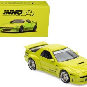 Mazda RX-7 (FC3S) "Pandem Aero" RHD (Right Hand Drive) Lime Green "The Model Car Show Malaysia 2025 Event Edition" 1/64 Car Inno Models Diecast Model collector model product image