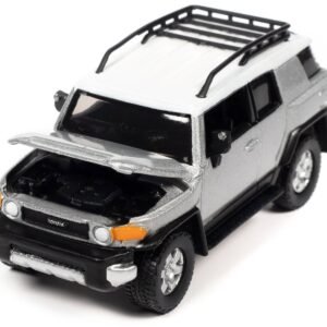 2007 Toyota FJ Cruiser Titanium Silver Metallic with White Top and Roofrack "Classic Gold Collection" Series Limited Edition 1/64 Car Johnny Lightning Diecast Model