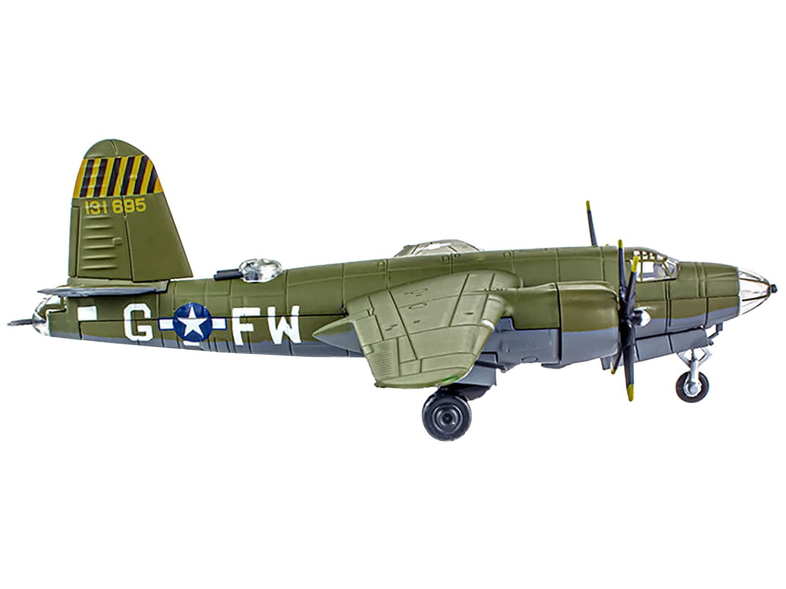 Martin B-26B Marauder Bomber Aircraft "QQQQ 556th Bomb Squadron 387th Bomb Group" United States Army Air Forces (1943) "Planes of World War II" Series 1/144 Airplane Luppa Diecast Model collector model product image
