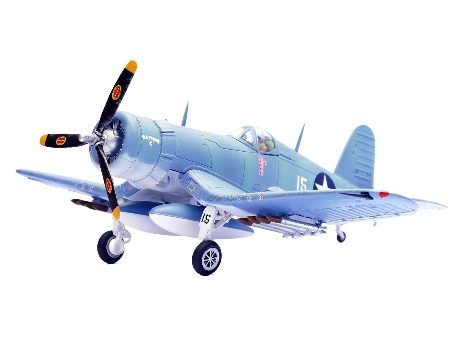 Vought F4U-1 Corsair Fighter Plane "Daphne 'C' 2nd Lt. James N. Cupp VMF-213 Hell Hawks Guadalcanal" (1943) United States Marines 1/72 Airplane Legion Diecast Model collector model product image