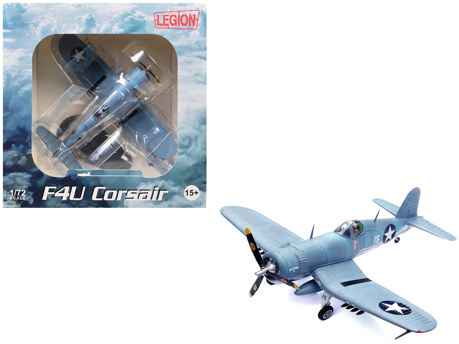 Vought F4U-1 Corsair Fighter Plane "Daphne 'C' 2nd Lt. James N. Cupp VMF-213 Hell Hawks Guadalcanal" (1943) United States Marines 1/72 Airplane Legion Diecast Model collector model product image