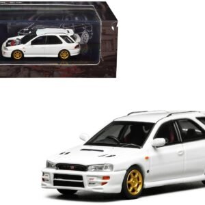 Subaru Impreza WRX STi Wagon Version VI RHD (Right Hand Drive) Pure White 1/64 Car MotorHelix Diecast Model collector model product image