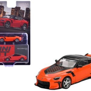 Nissan Z VeilSide FFZ400 Orange with Black Top Limited Edition 1/64 Car Mini GT Diecast Model collector model product image