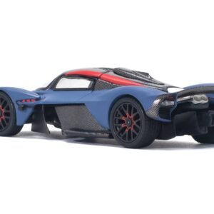Aston Martin Valkyrie Satin Marina Blue with Carbon Top 1/64 Car Pop Race Diecast Model collector model product image