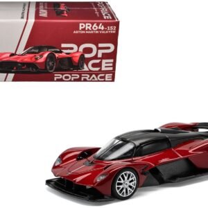 Aston Martin Valkyrie Supernova Red Metallic with Carbon Top 1/64 Car Pop Race Diecast Model collector model product image