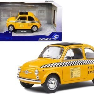 1965 Fiat 500 L "NYC Taxi" New York City Yellow 1/18 Diecast Model C