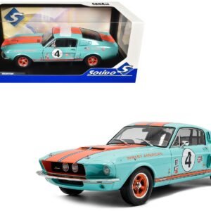 1967 Shelby GT500 #4 "Gulf Racing Tribute" Light Blue with Orange St