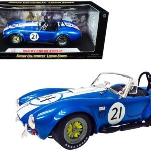 Shelby Cobra 427 S/C #21 Blue Metallic with White Stripes 1/18 Dieca