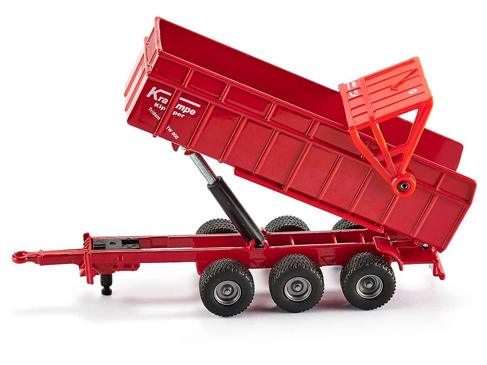 Massey Ferguson 8480 Dyna VT Tractor Red with Silver Top and Krampe Dump Trailer Red 1/87 (HO) Diecast Models Siku collector model product image