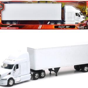 Peterbilt 387 Truck with Dry Goods Trailer White "Long Haul Truckers
