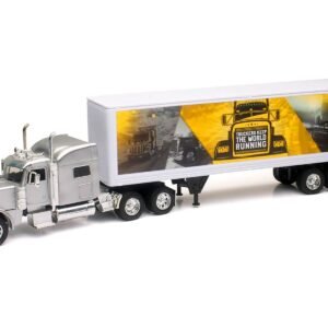 Peterbilt 389 Truck Silver Metallic with Dry Van Trailer "Trucker Ke