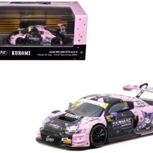Audi R8 LMS GT3 evo II #10 Adderly Fong "Uno Racing Team - Kuromi" "Macau GT Cup - FIA GT World Cup" (2024) with Collectible Tarmac Cards "Hobby64" Series 1/64 Car Tarmac Works Diecast Model