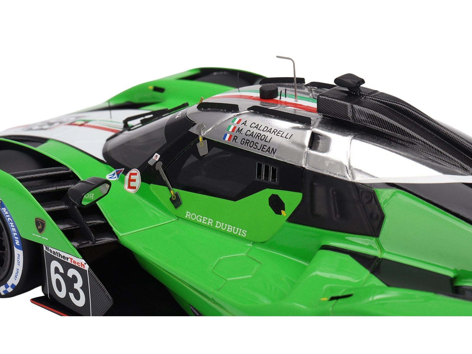 Lamborghini SC63 #63 Matteo Cairoli - Andrea Caldarelli - Romain Grosjean "Iron Lynx" IMSA "12 Hours of Sebring" (2024) 1/18 Model Car Top Speed Diecast Model collector model product image