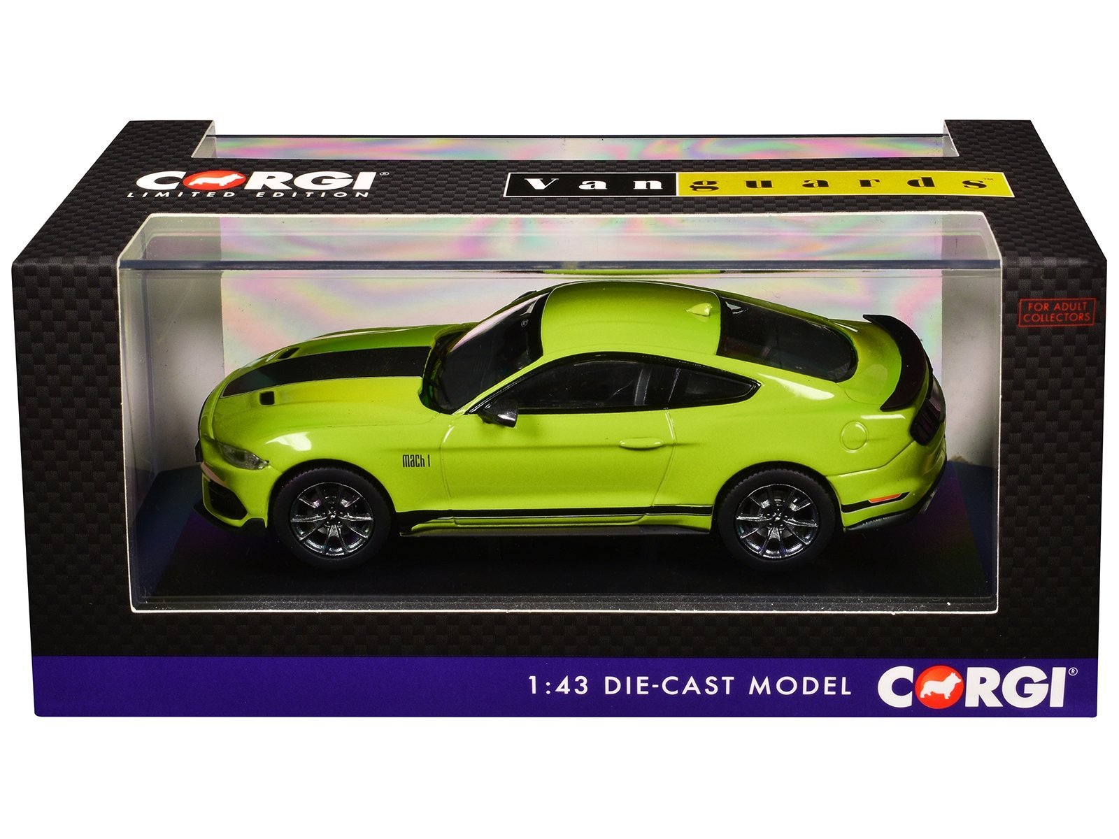 Ford Mustang Mk6 Mach 1 RHD (Right Hand Drive) Grabber Yellow with Black Stripes "Vanguards" Series 1/43 Car Corgi Diecast Model collector model product image