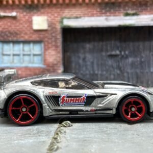 Loose Hot Wheels - Chevy Corvette C7-R Race Car - Silver and Black Summit Racing