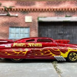 Loose Hot Wheels 1949 Mercury Drag Car Dressed in a Forty Niner Dark Red and Gold with Flames