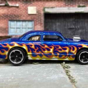 Loose Hot Wheels - 1950 Ford Shoe Box - Dark Blue with Flames