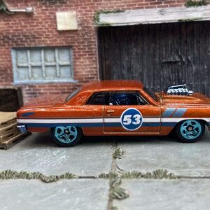 Loose Hot Wheels - 1964 Chevy Chevelle SS - Orange White and Blue #53
