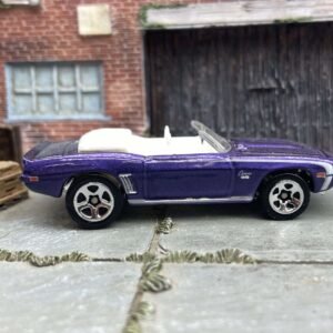 Loose Hot Wheels 1969 Chevy Camaro Convertible In Purple and White