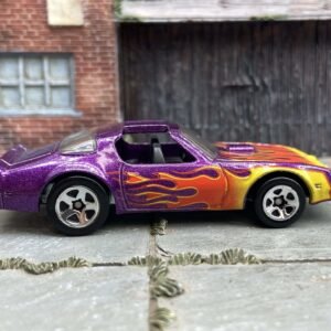 Loose Hot Wheels - Pontiac Firebird - Purple with Flames T-Tops