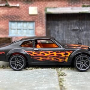Loose Hot Wheels - Custom Ford Maverick - Satin Black with Flames