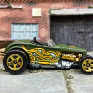 Loose Hot Wheels - 1932 Ford Model A "Deuce Roadster" - Green and Gold with Tribal Flames