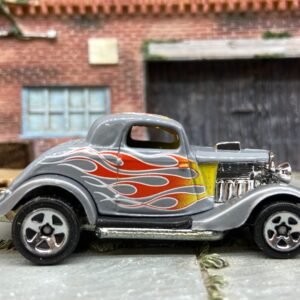 Loose Hot Wheels - 1934 Ford 3 Window - Gray with Flames