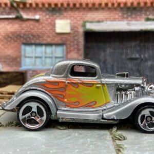 Loose Hot Wheels - 1934 Ford 3 Window - Silver with Flames