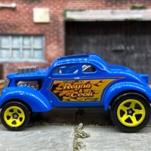 Loose Hot Wheels - 1937 Ford Pass'n Gasser Drag Car - Blue and Orange Reyna & Cook Livery