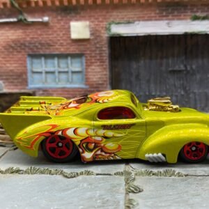 Loose Hot Wheels - 1941 Willys Coup Drag Car - Green BLZ BOBO Skull