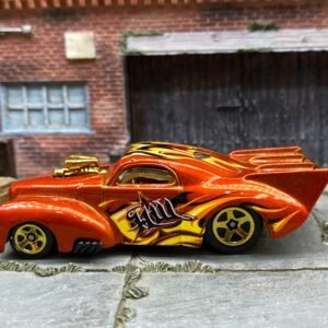 Loose Hot Wheels - 1941 Willys Coup Drag Car - Orange HW with Flames