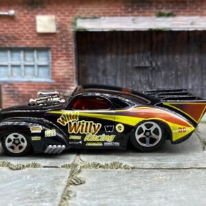 Loose Hot Wheels - 1941 Willys Coup Drag Car - Wild Willy Black and Yellow