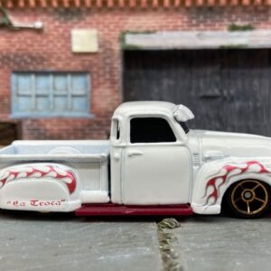 Loose Hot Wheels 1952 Chevy Pick Up Truck Dressed in LA TROCA White and Burgundy with Flames