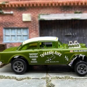 Loose Hot Wheels - 1955 Chevy Bel Air Gasser - Green and White Triassic Five