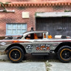 Loose Hot Wheels 1955 Chevy Big Air Bel Air 4x4 in Zamac Bare Metal #22 Livery