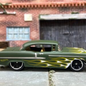 Loose Hot Wheels: 1955 Chevy Dressed in Satin Green with Flames